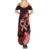 Heart Health Awareness Family Matching Summer Maxi Dress and Hawaiian Shirt Warrior Wears Red Polynesian Style LT05 - Polynesian Pride