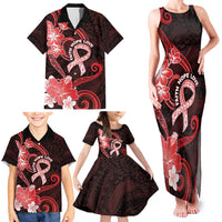 Heart Health Awareness Family Matching Tank Maxi Dress and Hawaiian Shirt Warrior Wears Red Polynesian Style LT05 - Polynesian Pride