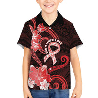 Heart Health Awareness Family Matching Tank Maxi Dress and Hawaiian Shirt Warrior Wears Red Polynesian Style LT05 Son's Shirt Red - Polynesian Pride