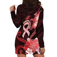 Heart Health Awareness Hoodie Dress Warrior Wears Red Polynesian Style