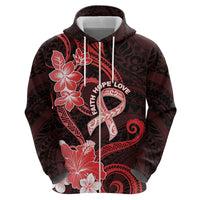 Heart Health Awareness Zip Hoodie Warrior Wears Red Polynesian Style