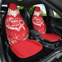 Heart Health Awareness Car Seat Cover Polynesian Red Ribbon