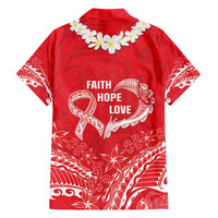 Heart Health Awareness Family Matching Long Sleeve Bodycon Dress and Hawaiian Shirt Polynesian Red Ribbon LT05 - Polynesian Pride