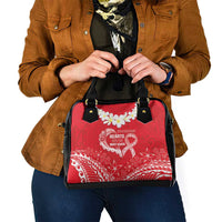 Heart Health Awareness Shoulder Handbag Polynesian Red Ribbon