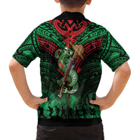 New Zealand ANZAC Day Family Matching Off The Shoulder Long Sleeve Dress and Hawaiian Shirt Aotearoa Hei Tiki LT05 - Polynesian Pride