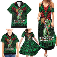 New Zealand ANZAC Day Family Matching Summer Maxi Dress and Hawaiian Shirt Aotearoa Hei Tiki LT05 - Polynesian Pride