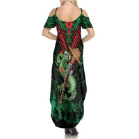 New Zealand ANZAC Day Family Matching Summer Maxi Dress and Hawaiian Shirt Aotearoa Hei Tiki LT05 - Polynesian Pride