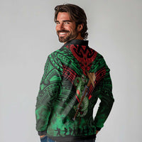 New Zealand ANZAC Day Long Sleeve Polo Shirt Aotearoa Hei Tiki