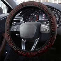 Hawaii King Kamehameha Day Steering Wheel Cover Polynesian Pattern Mix Hibiscus Red