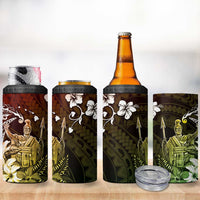 Hawaii King Kamehameha Day 4 in 1 Can Cooler Tumbler Polynesian Pattern Mix Hibiscus Reggae