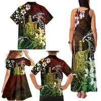 Hawaii King Kamehameha Day Family Matching Tank Maxi Dress and Hawaiian Shirt Polynesian Pattern Mix Hibiscus Reggae LT05 - Polynesian Pride