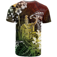 Hawaii King Kamehameha Day T Shirt Polynesian Pattern Mix Hibiscus Reggae