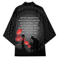 Cook Islands ANZAC Day Kimono Soldier Silhouette Remembrance