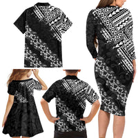 Hawaii Papakolea Born And Raised Family Matching Long Sleeve Bodycon Dress and Hawaiian Shirt Hawaiian Tribal Pattern LT05 - Polynesian Pride