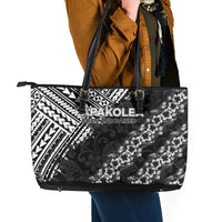 Hawaii Papakolea Born And Raised Leather Tote Bag Hawaiian Tribal Pattern