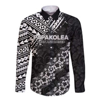 Hawaii Papakolea Born And Raised Long Sleeve Button Shirt Hawaiian Tribal Pattern