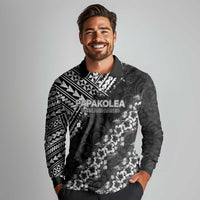 Hawaii Papakolea Born And Raised Long Sleeve Polo Shirt Hawaiian Tribal Pattern