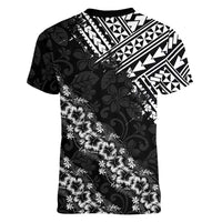 Hawaii Papakolea Born And Raised Women V-Neck T-Shirt Hawaiian Tribal Pattern