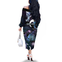 Personalised Polynesia Suicide Prevention Awareness Family Matching Off The Shoulder Long Sleeve Dress and Hawaiian Shirt No Story Should End Too Soon LT05 - Polynesian Pride