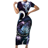 Personalised Polynesia Suicide Prevention Awareness Family Matching Short Sleeve Bodycon Dress and Hawaiian Shirt No Story Should End Too Soon LT05 Mom's Dress Purple - Polynesian Pride