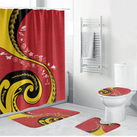 Papua New Guinea Independence Bathroom Set Special Style Red Version LT05 Bathroom Set (4 pcs) Red - Polynesian Pride