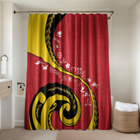 Papua New Guinea Independence Bathroom Set Special Style Red Version LT05 Shower Curtain Only Red - Polynesian Pride