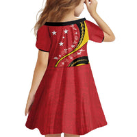 Papua New Guinea 50th Independence Anniversary Family Matching Off Shoulder Maxi Dress and Hawaiian Shirt Special Style Red Version LT05 - Polynesian Pride