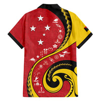 Papua New Guinea Independence Family Matching Off Shoulder Maxi Dress and Hawaiian Shirt Special Style Red Version LT05 Dad's Shirt - Long Sleeve Red - Polynesian Pride
