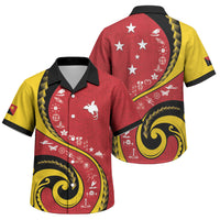 Papua New Guinea Independence Family Matching Off Shoulder Maxi Dress and Hawaiian Shirt Special Style Red Version LT05 Son's Shirt Red - Polynesian Pride