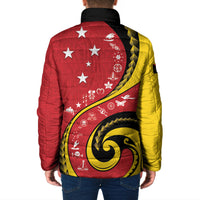 Papua New Guinea Independence Padded Jacket Special Style Red Version LT05 - Polynesian Pride