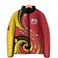 Papua New Guinea Independence Padded Jacket Special Style Red Version LT05 - Polynesian Pride