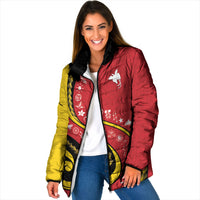 Papua New Guinea Independence Padded Jacket Special Style Red Version LT05 - Polynesian Pride