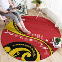 Papua New Guinea Independence Round Carpet Special Style Red Version LT05 - Polynesian Pride