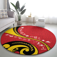 Papua New Guinea Independence Round Carpet Special Style Red Version LT05 - Polynesian Pride