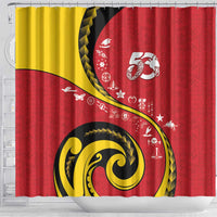 Papua New Guinea Independence Shower Curtain Special Style Red Version LT05 - Polynesian Pride