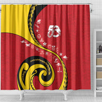 Papua New Guinea Independence Shower Curtain Special Style Red Version LT05 - Polynesian Pride