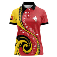 Papua New Guinea Independence Women Polo Shirt Special Style Red Version LT05 Female Red - Polynesian Pride