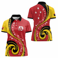 Papua New Guinea Independence Women Polo Shirt Special Style Red Version LT05 - Polynesian Pride