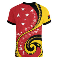 Papua New Guinea Independence Women V-Neck T-Shirt Special Style Red Version LT05 - Polynesian Pride