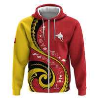 Papua New Guinea Independence Zip Hoodie Special Style Red Version LT05 Zip Hoodie Red - Polynesian Pride