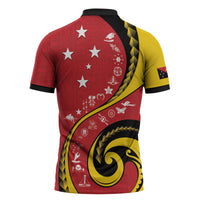 Papua New Guinea Independence Zipper Polo Shirt Special Style Red Version LT05 - Polynesian Pride