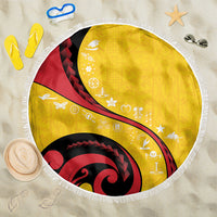 Papua New Guinea Independence Beach Blanket Special Style Yellow Version LT05 One Size 150cm Yellow - Polynesian Pride