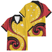 Papua New Guinea Independence Family Matching Puletasi and Hawaiian Shirt Special Style Yellow Version LT05 Dad's Shirt - Short Sleeve Yellow - Polynesian Pride