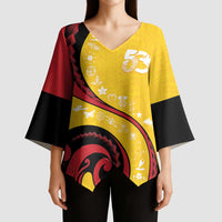 Papua New Guinea Independence Kimono Sleeve Blouse Special Style Yellow Version LT05 - Polynesian Pride