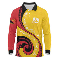 Papua New Guinea Independence Long Sleeve Polo Shirt Special Style Yellow Version LT05 Yellow - Polynesian Pride