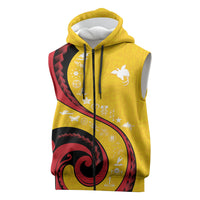 Papua New Guinea Independence Sleeveless Zip Hoodie Special Style Yellow Version LT05 Yellow - Polynesian Pride