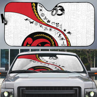 Papua New Guinea Independence Auto Sun Shade Special Style White Version LT05 White - Polynesian Pride