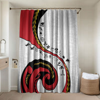 Papua New Guinea Independence Bathroom Set Special Style White Version LT05 Shower Curtain Only White - Polynesian Pride