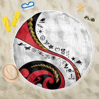 Papua New Guinea Independence Beach Blanket Special Style White Version LT05 One Size 150cm White - Polynesian Pride