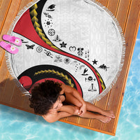 Papua New Guinea Independence Beach Blanket Special Style White Version LT05 - Polynesian Pride